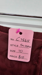 Sussan, Burgundy, Fully Lined Chiffon Floral Skirt – 10