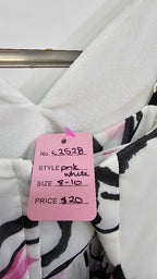 Pink/White Long Summer Dress - 8-10