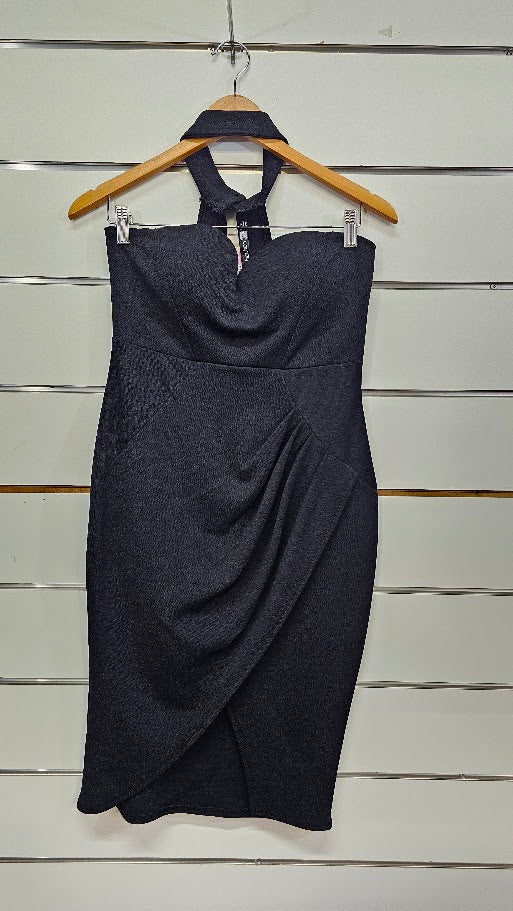 Boohoo Black Sweetheart Neckline Dress - 14