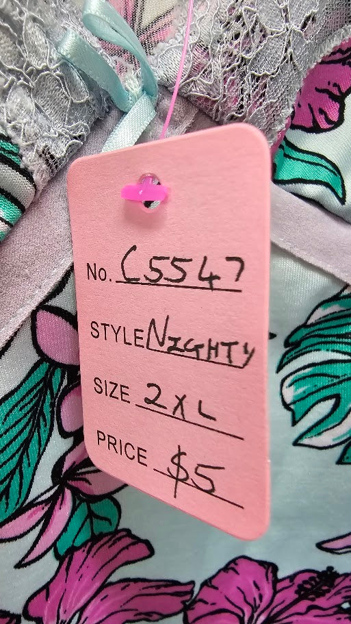 H&H Turquoise Floral Nightie - 2XL