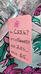 H&H Turquoise Floral Nightie - 2XL