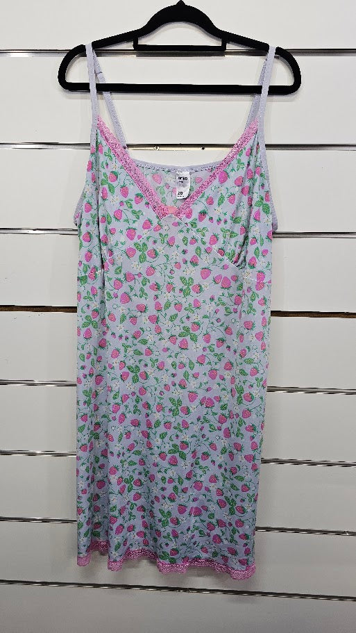 Anko Pink Nightie With Strawberries  - 20