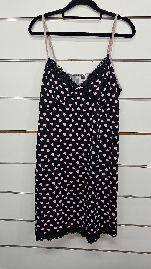 H&H Black/Pink Strap Nightie - 2XL