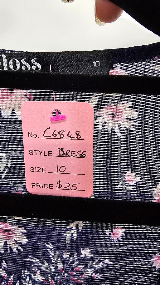 Gloss By Shine On Navy Floral Dress - 10
