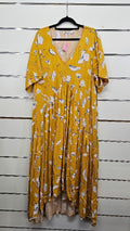 PQ Collection Mustard Floral Dress - XL
