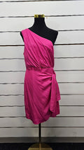 Hot Pink One Shoulder Dress -14