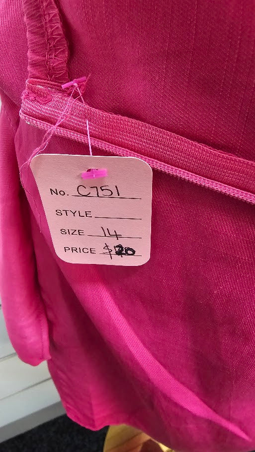 Hot Pink One Shoulder Dress -14