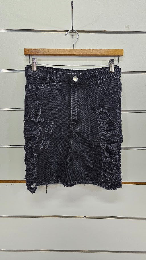 Boohoo Black Denim Shorts - 18