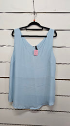 H&H V-Neck Chiffon Blue Blouse - 14