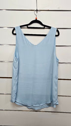 H&H V-Neck Chiffon Blue Blouse - 14
