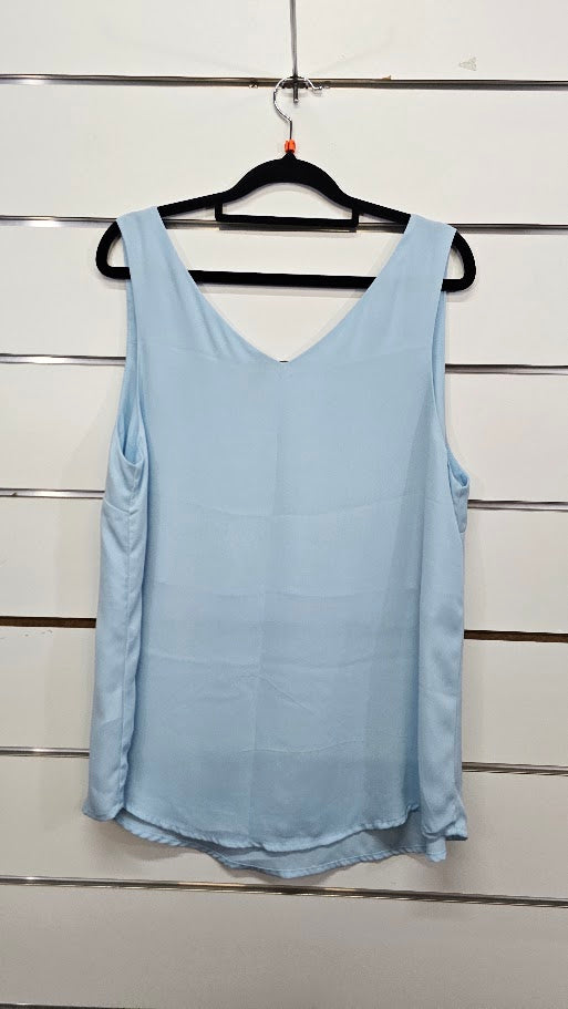 H&H V-Neck Chiffon Blue Blouse - 14