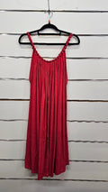 Red Cotton Beaded Strap Singlet - 14