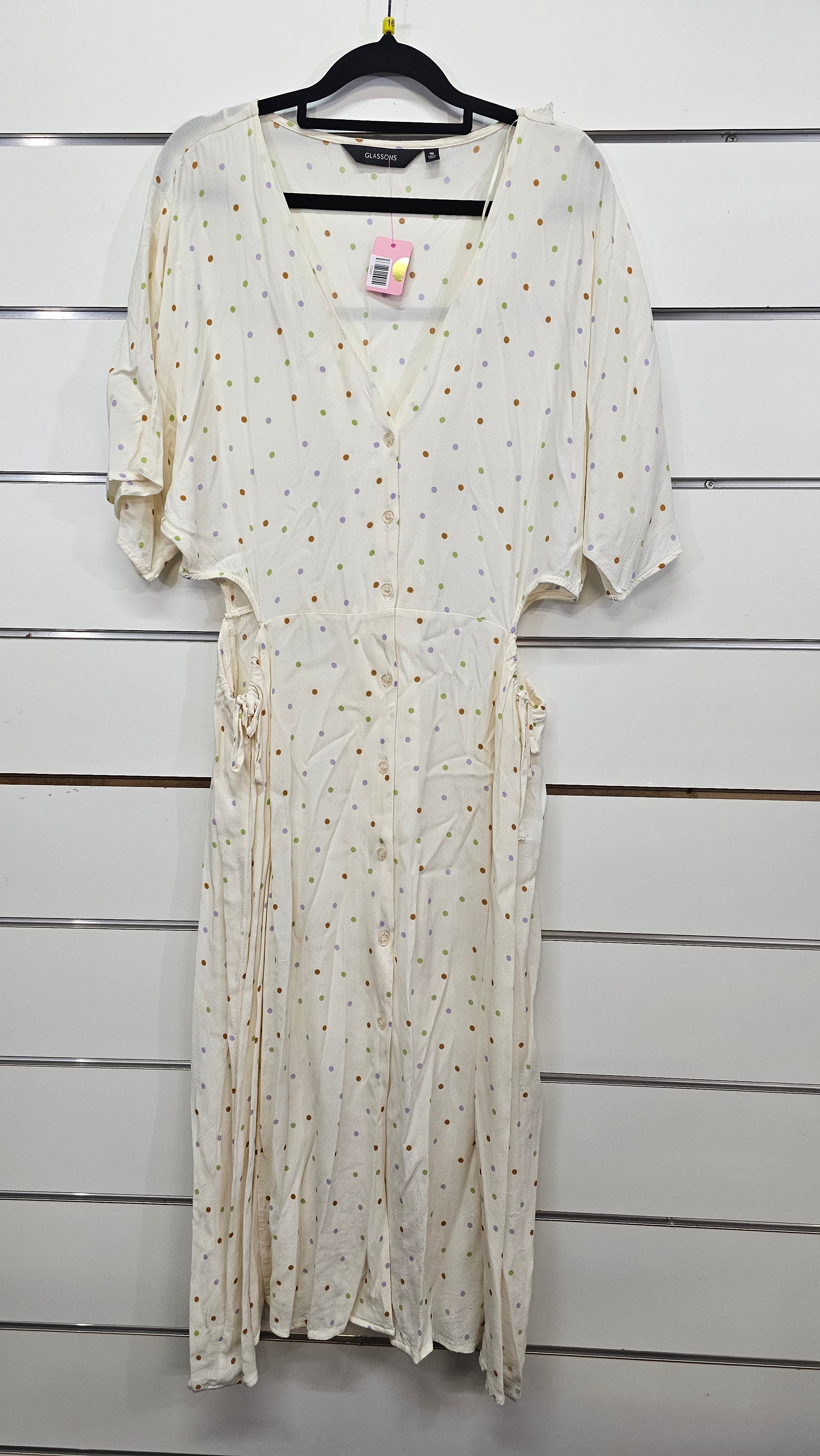 Glassons, Cream, Spotty Dress with Cut Outs – 16