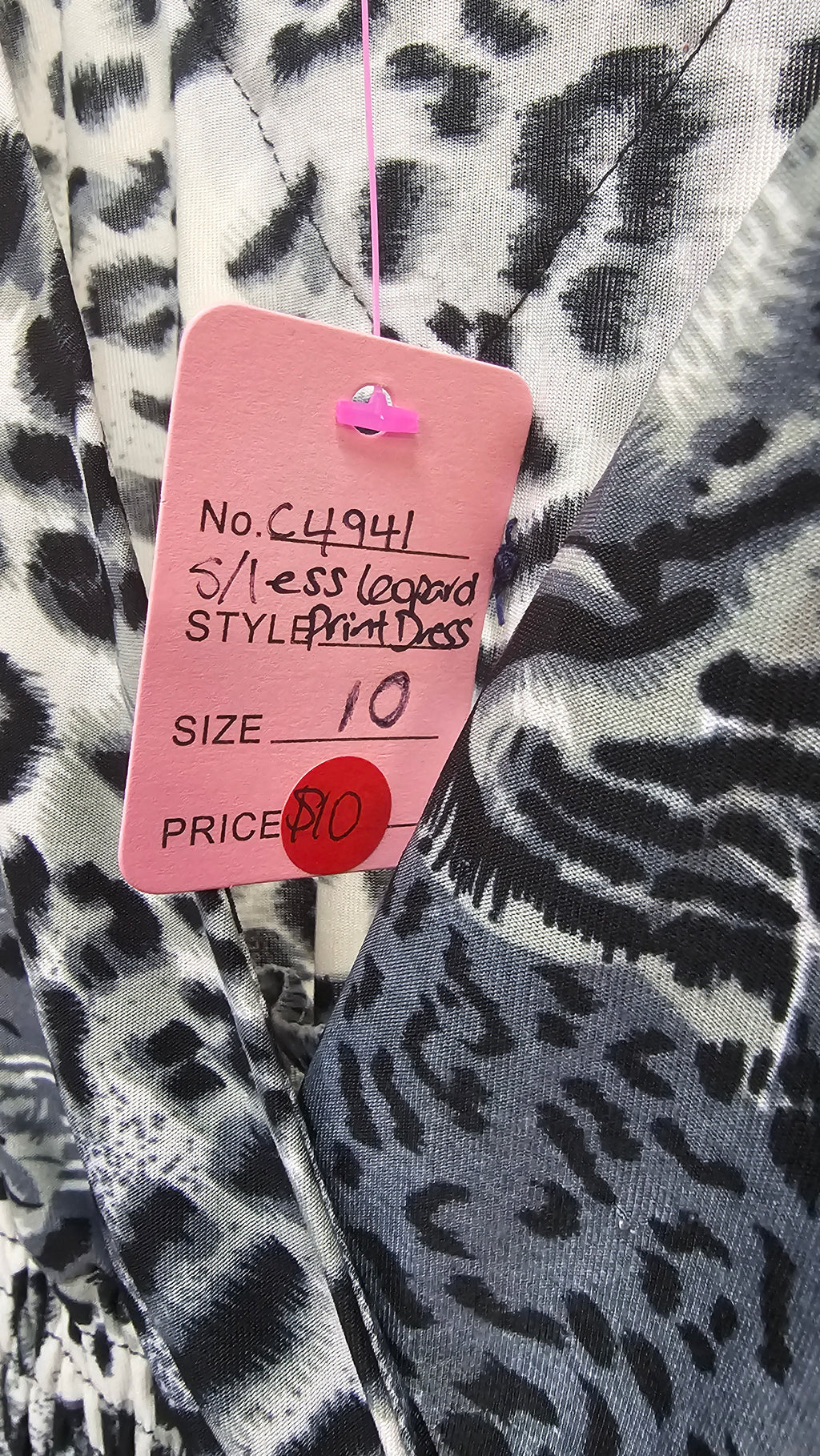 Leopard Print, Sleeveless Dress – Size Unknown