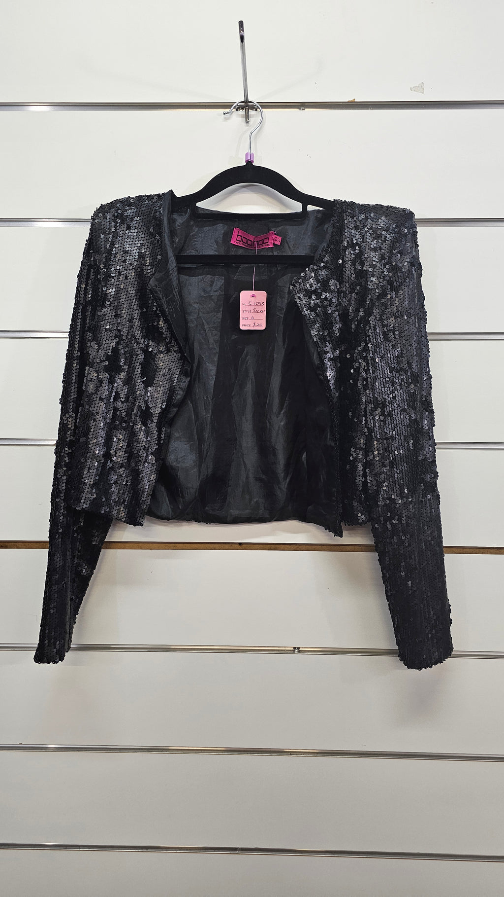 Boohoo Black Sequined Jacket - 6