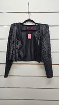 Boohoo Black Sequined Jacket - 6