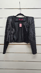 Boohoo Black Sequined Jacket - 6