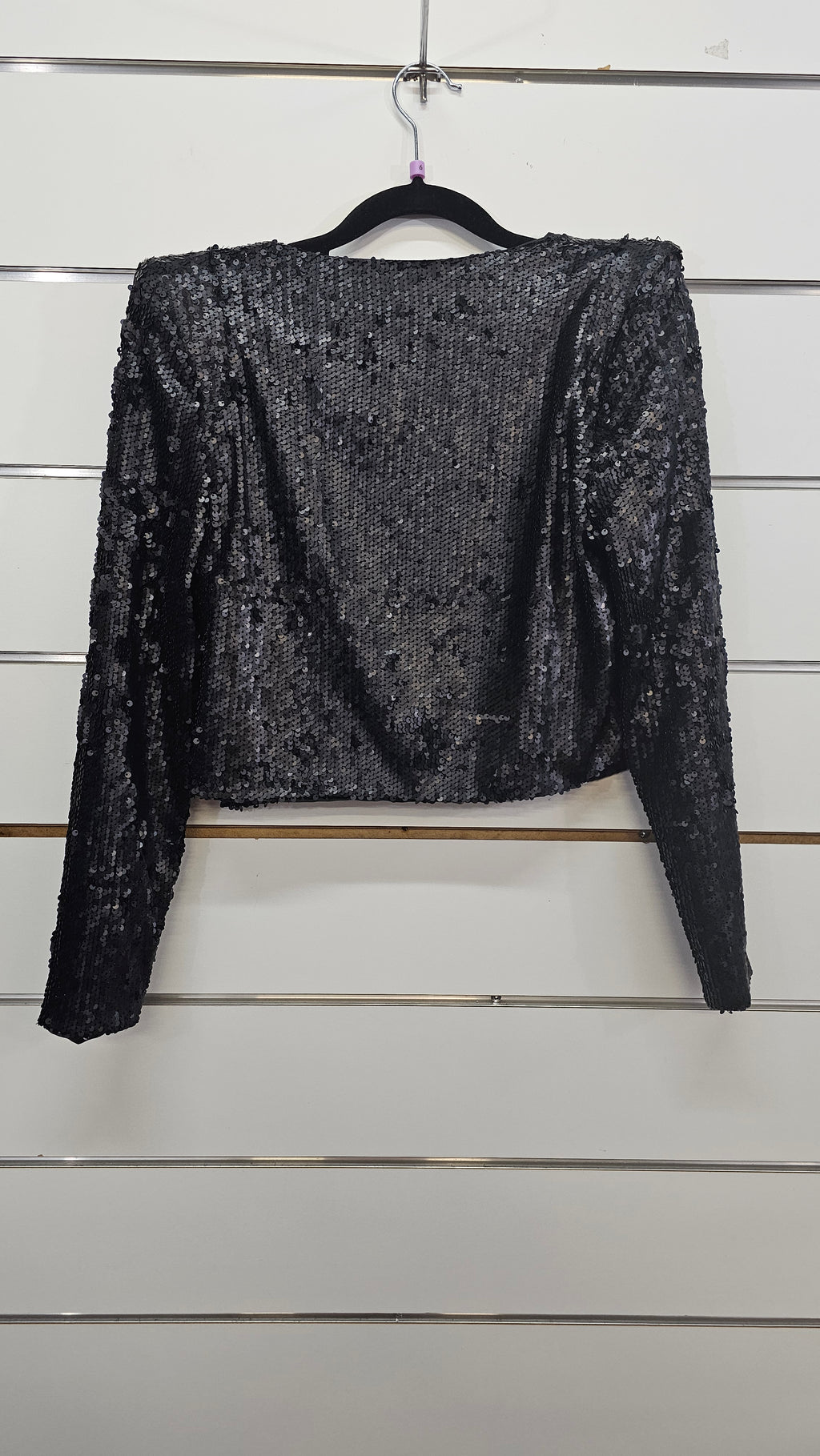 Boohoo Black Sequined Jacket - 6