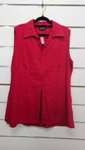 Staxs Red Sleeveless Zip Top - 16
