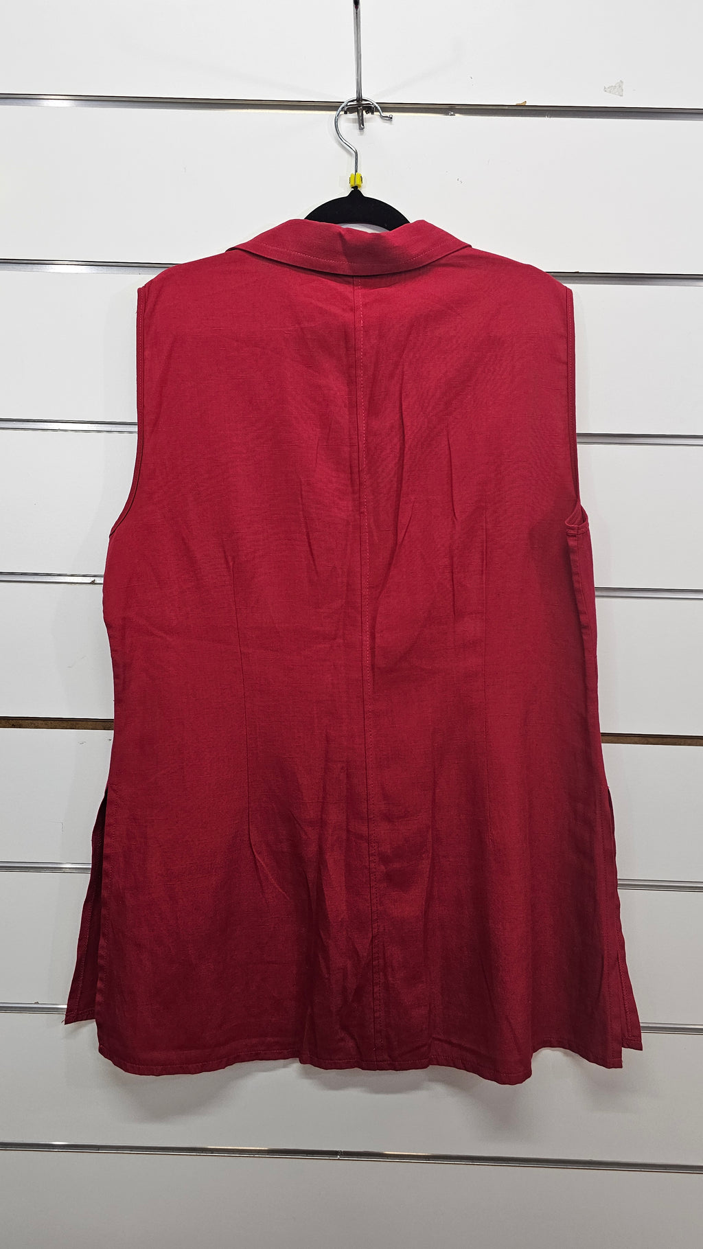 Staxs Red Sleeveless Zip Top - 16