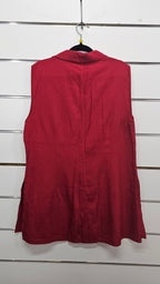 Staxs Red Sleeveless Zip Top - 16