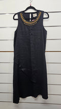 Island Shop Black Dress with Brown Beaded Neckline - 10
