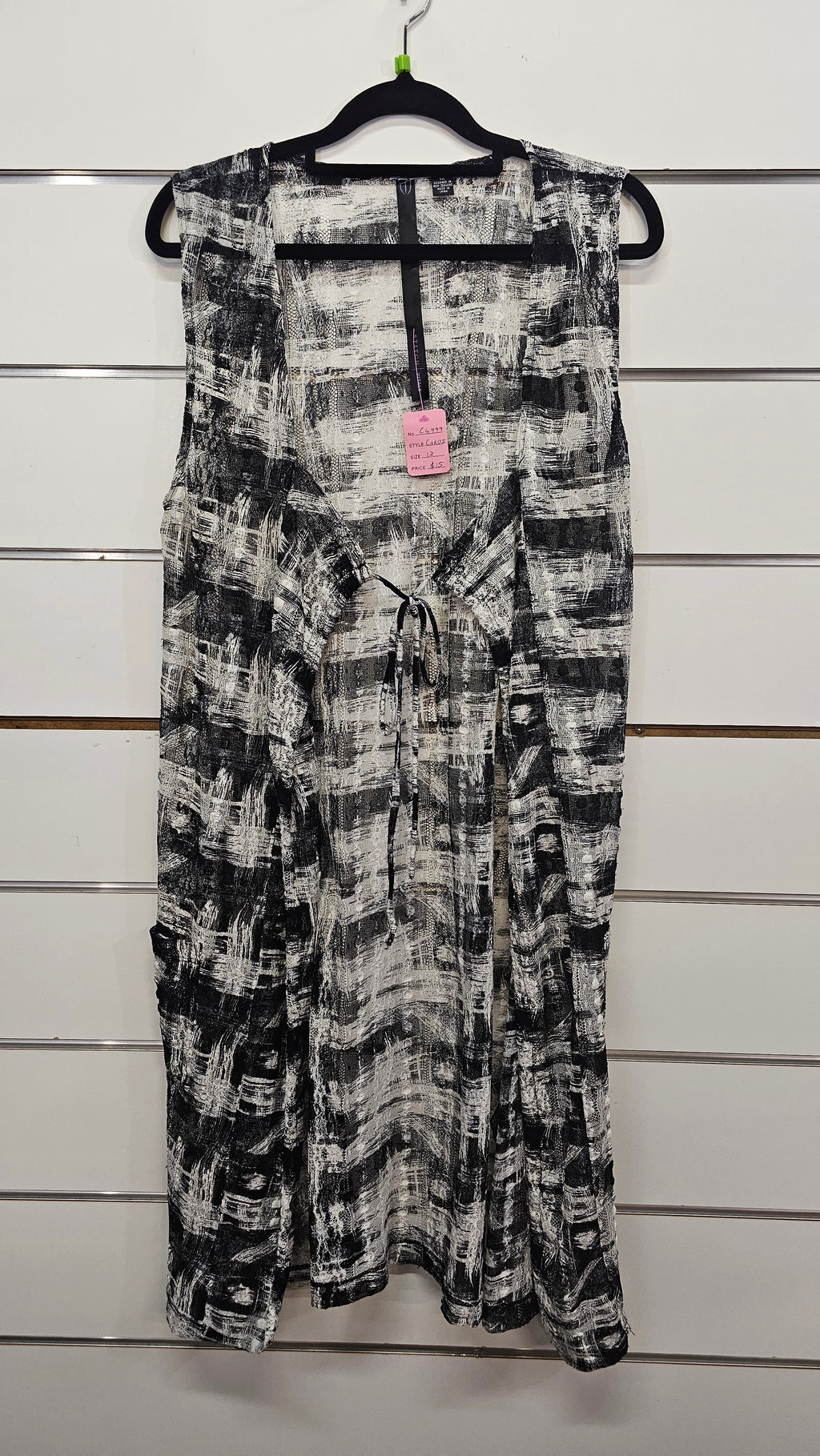 Stitch Black/White Long Cardigan - 12