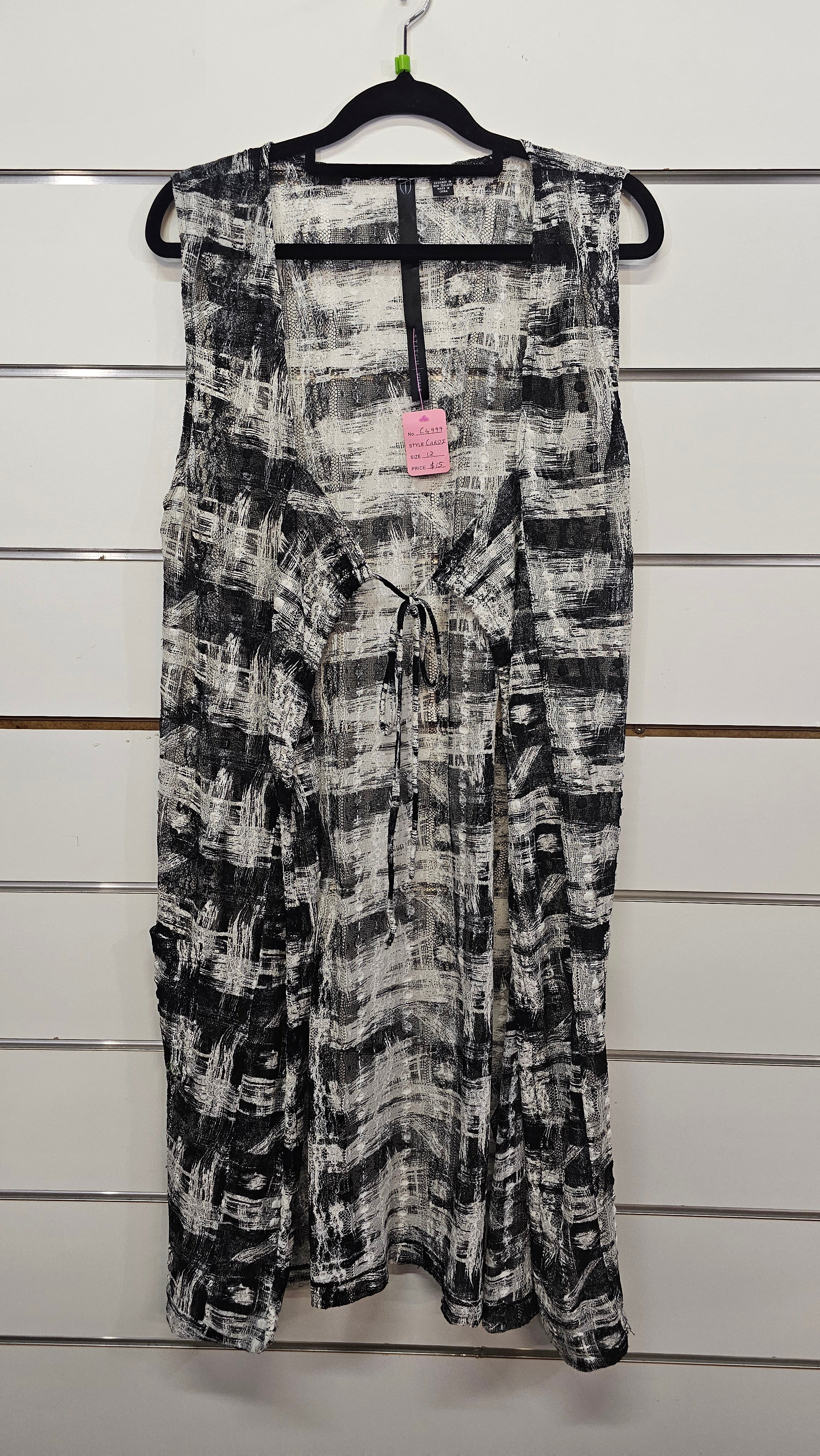 Stitch Black/White Long Cardigan - 12