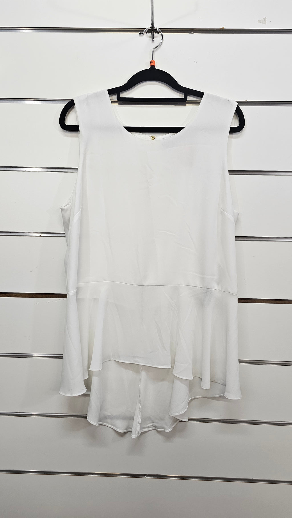 Stella White Crepe Top with Zip Back - 14