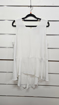 Stella White Crepe Top with Zip Back - 14
