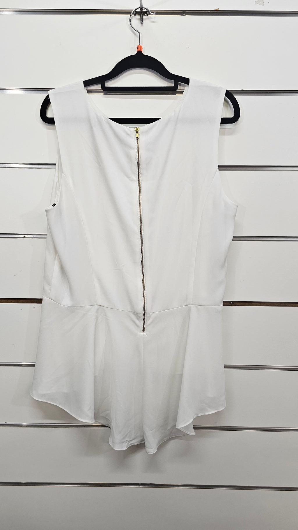 Stella White Crepe Top with Zip Back - 14