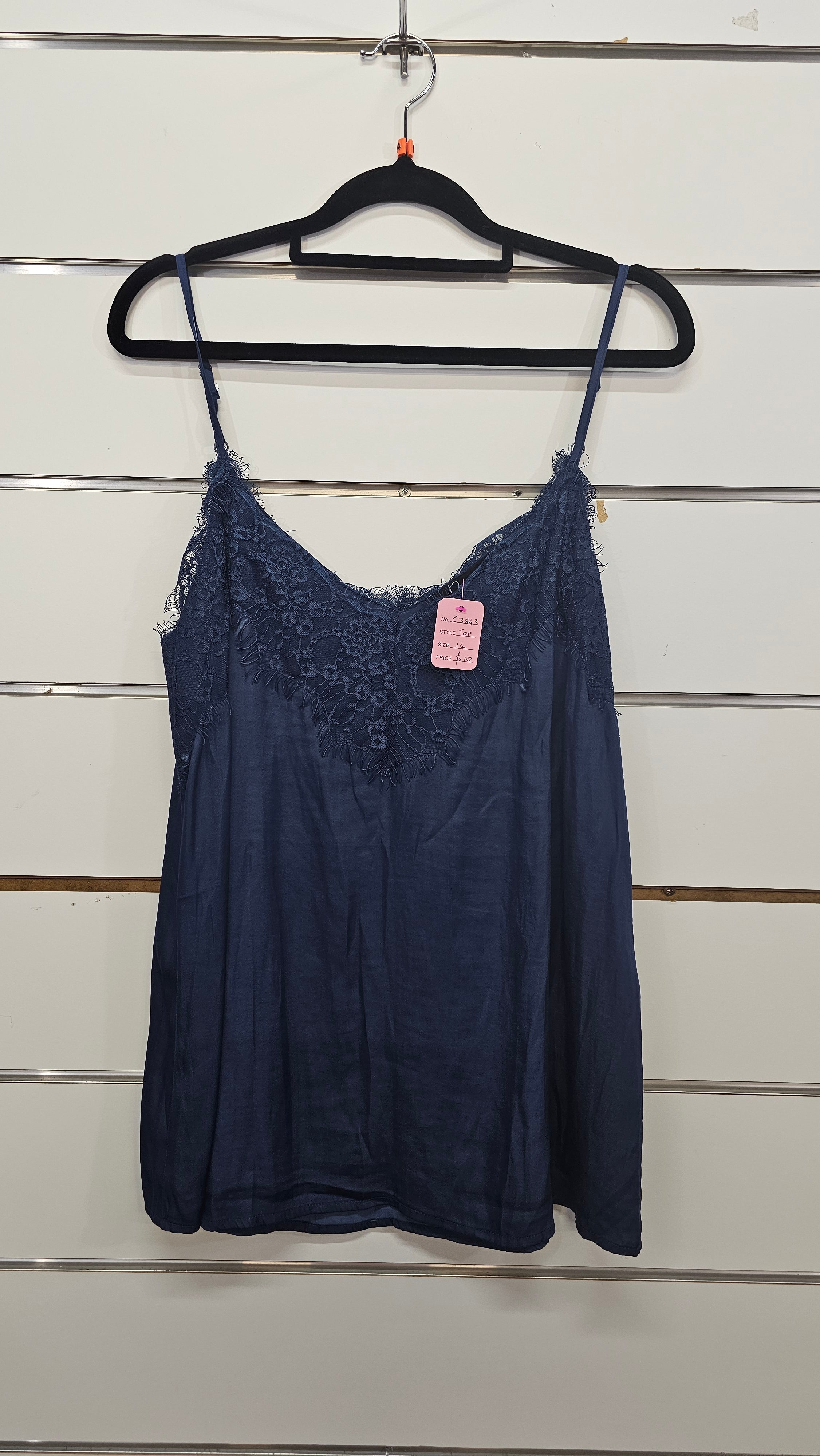 Drama Navy Top with Lace - 14