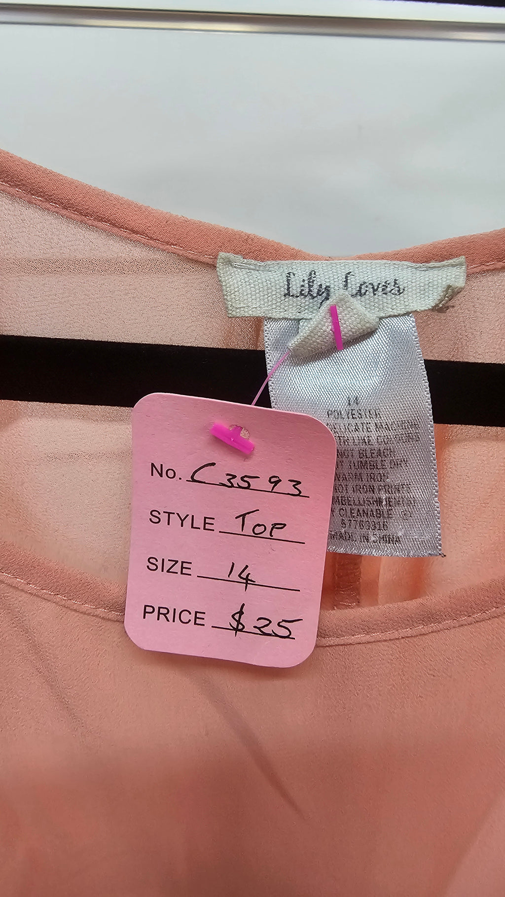 Lily Loves Peach Chiffon Top - 14