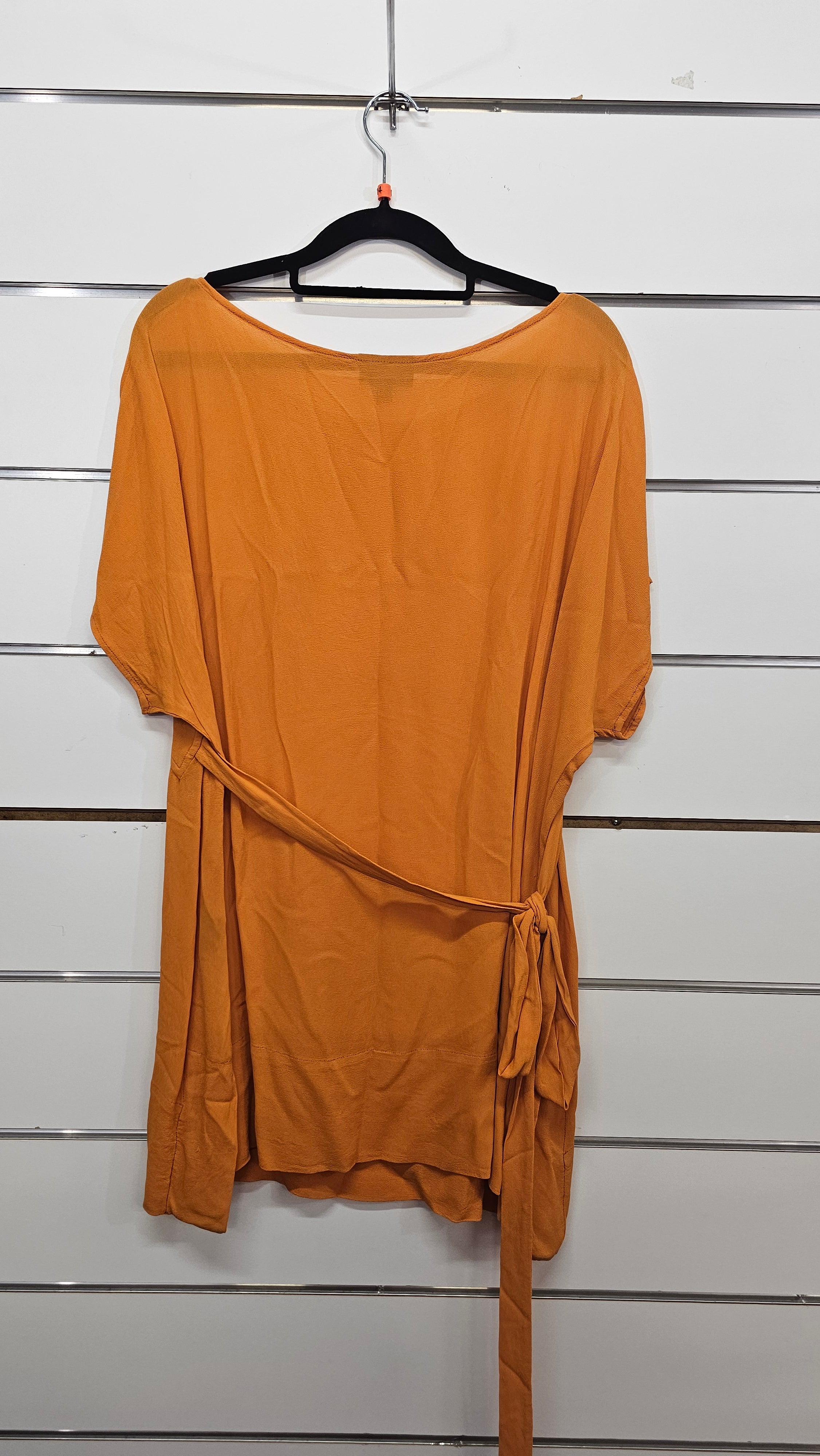 Mild-red Orange Short Sleeve Top - 14