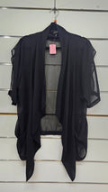 Mesmerise Black Short Sleeve Chiffon Cardi - 14