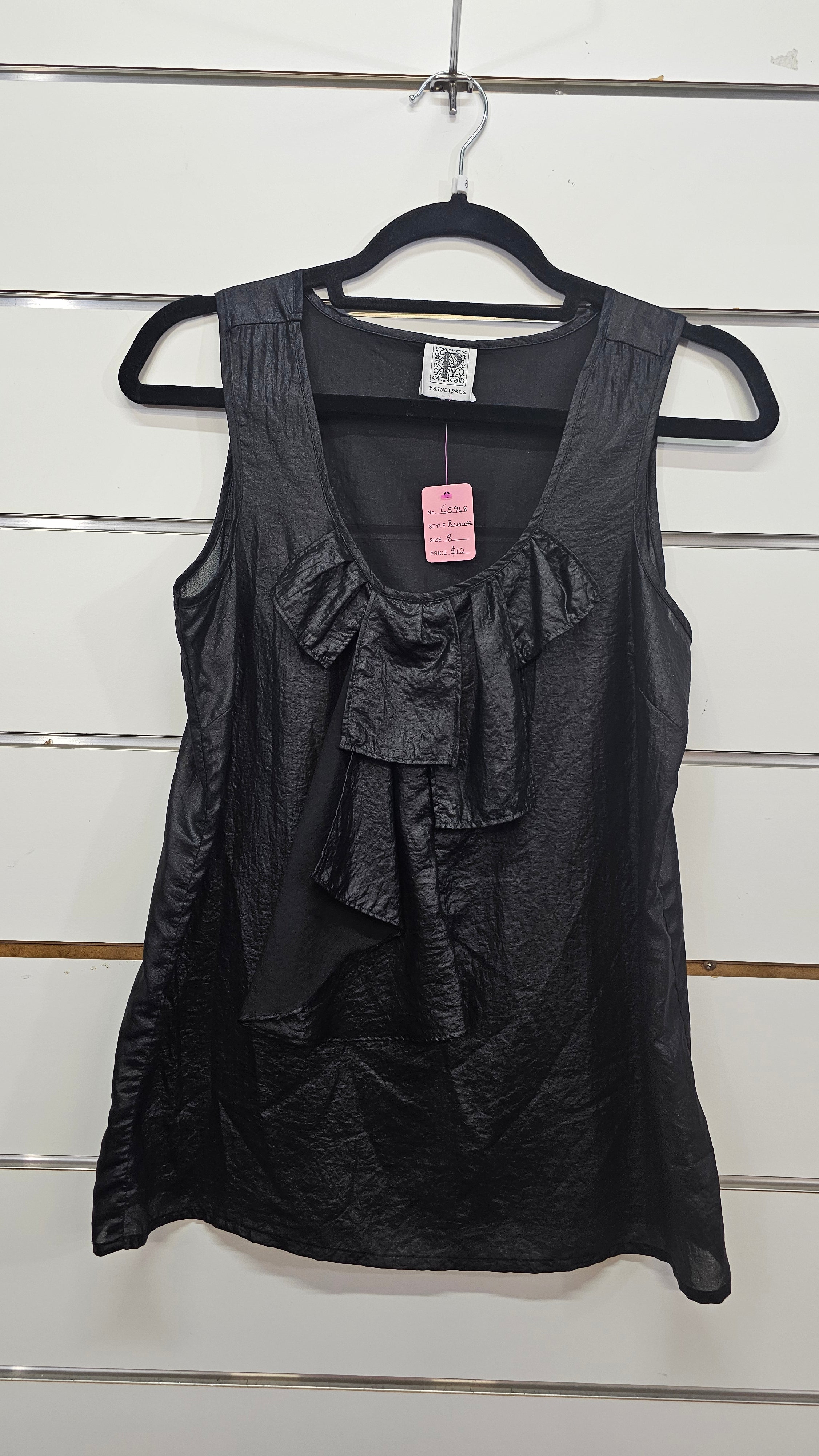 Principals Black Sleeveless Blouse - 8