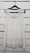 Amie White Detailed Chiffon Tunic Top - 18
