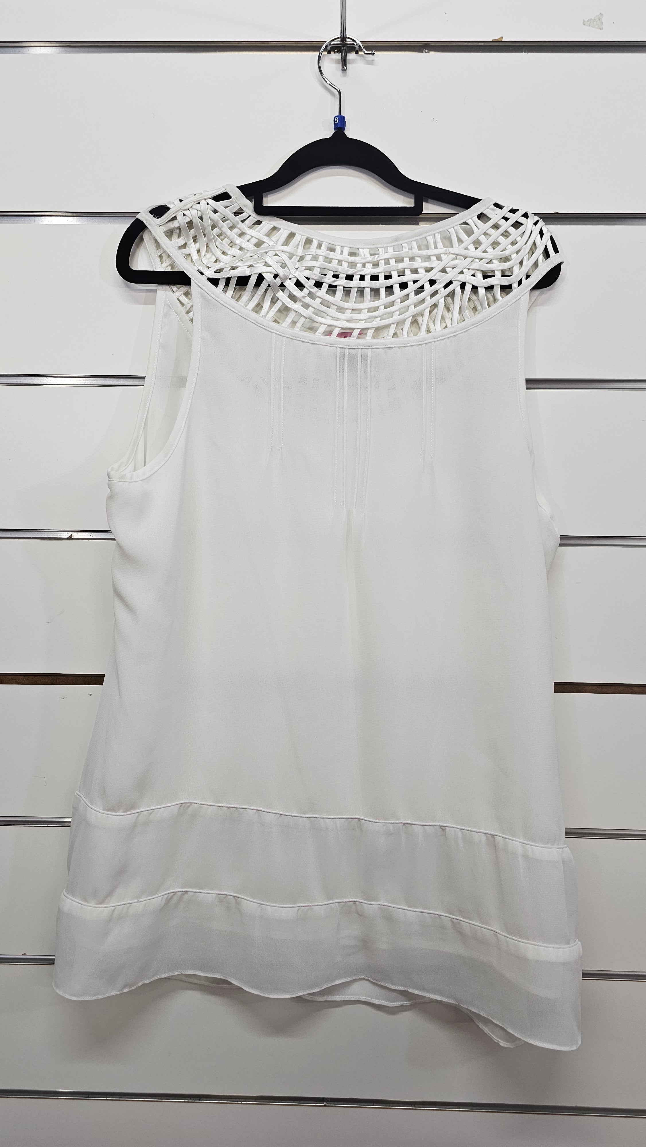 Amie White Detailed Chiffon Tunic Top - 18