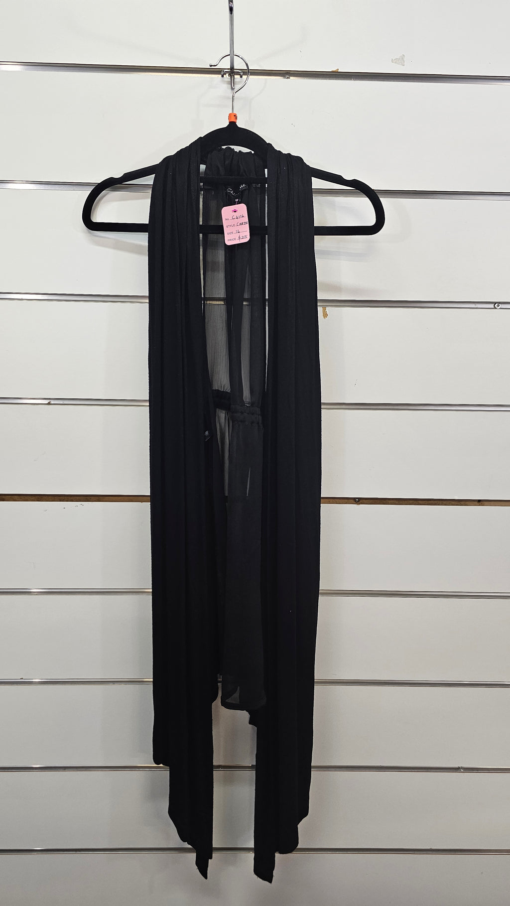 Chlorofile, Black, Cardigan with Chiffon Back – 14