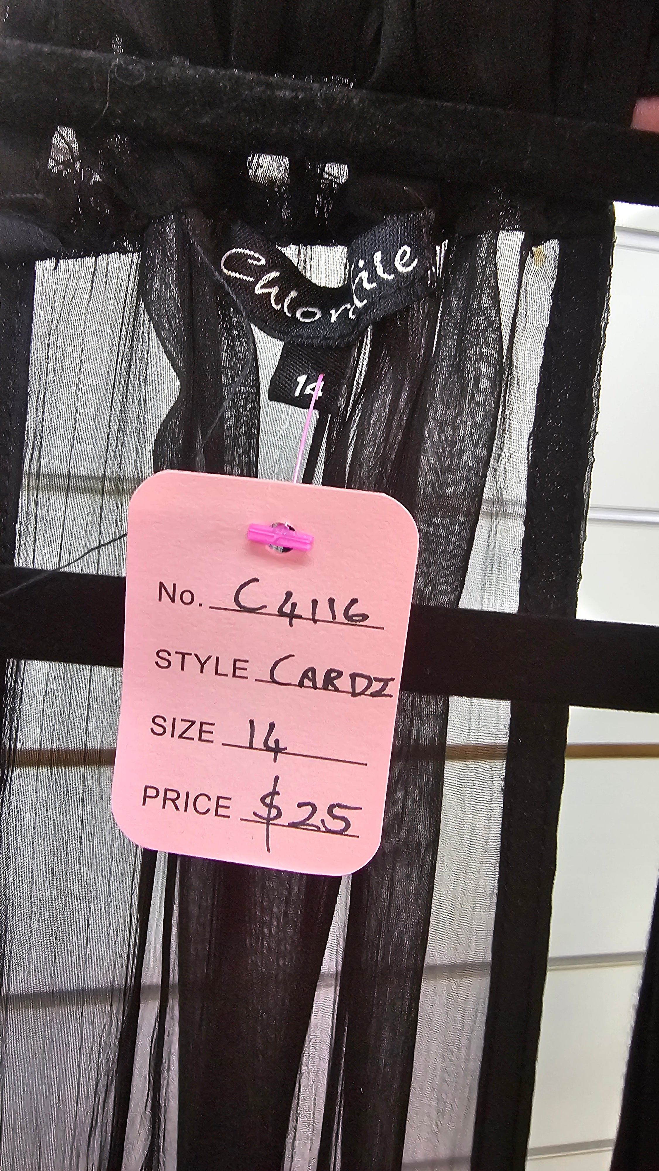 Chlorofile, Black, Cardigan with Chiffon Back – 14