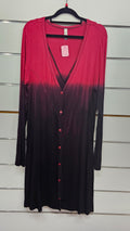 Berlin, Burgundy, Long Button Cardigan – L