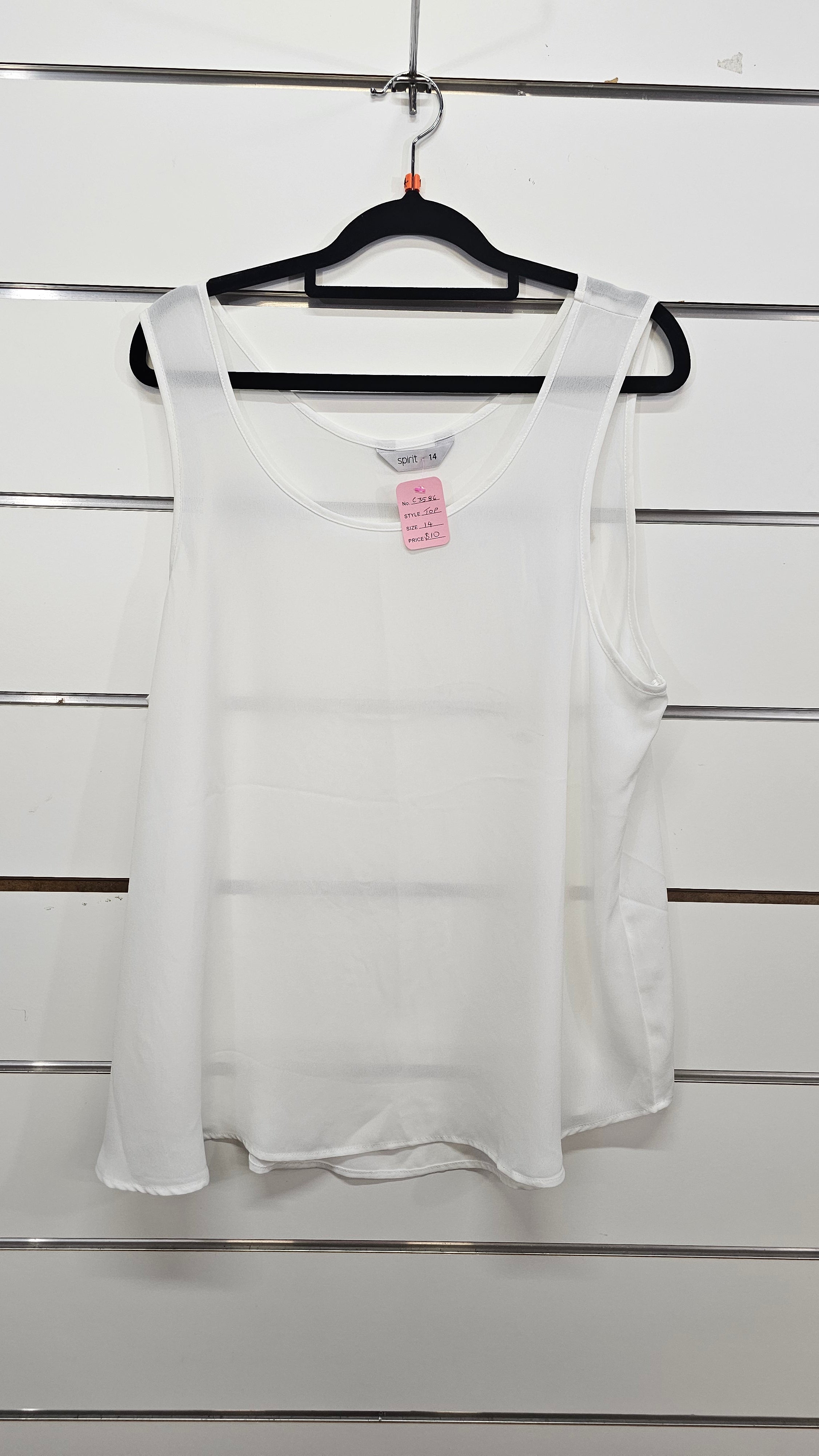 Spirit, Cream, Sleeveless Top – 14