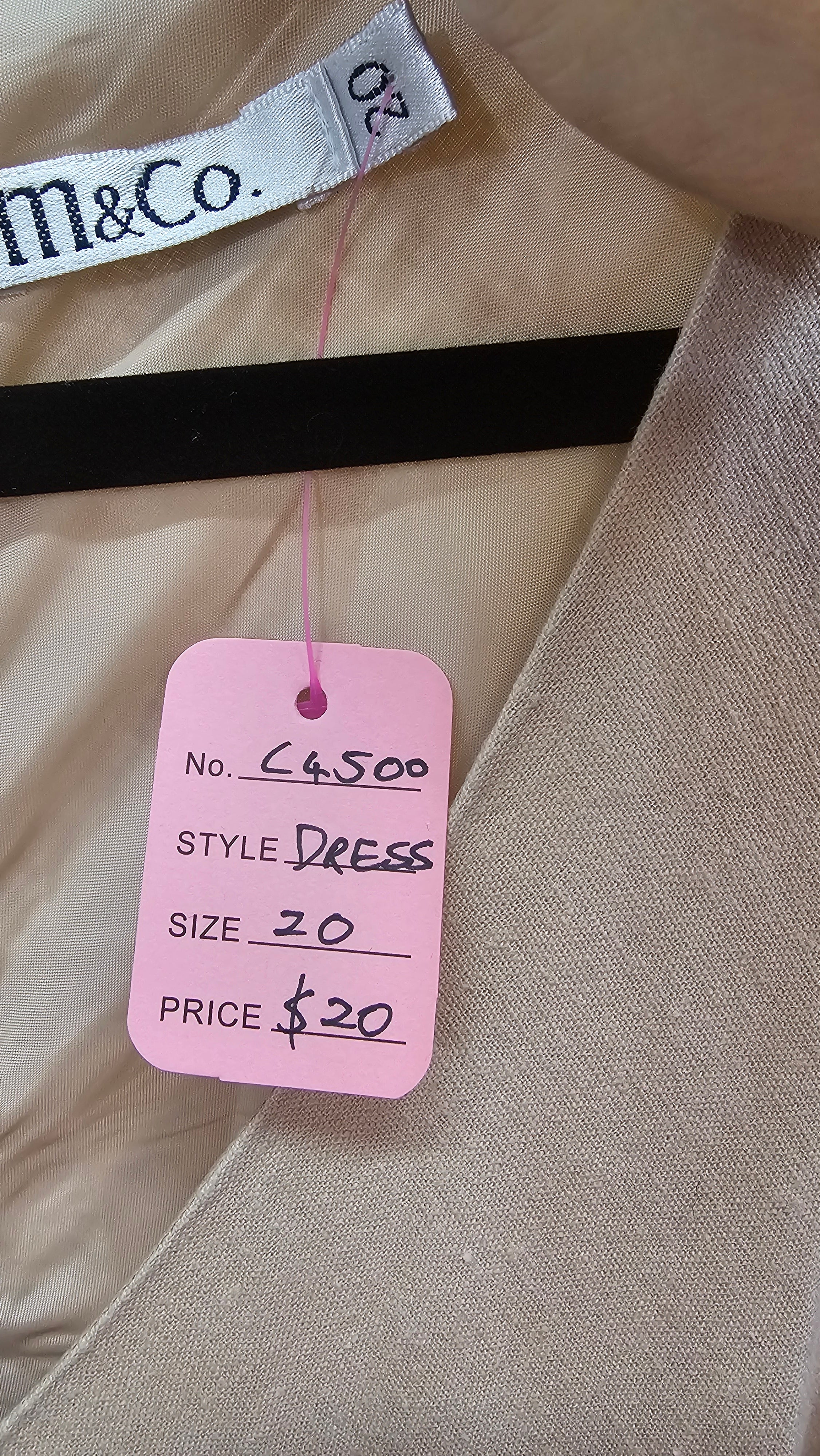 M & Co, Cream, Linen Dress – 20