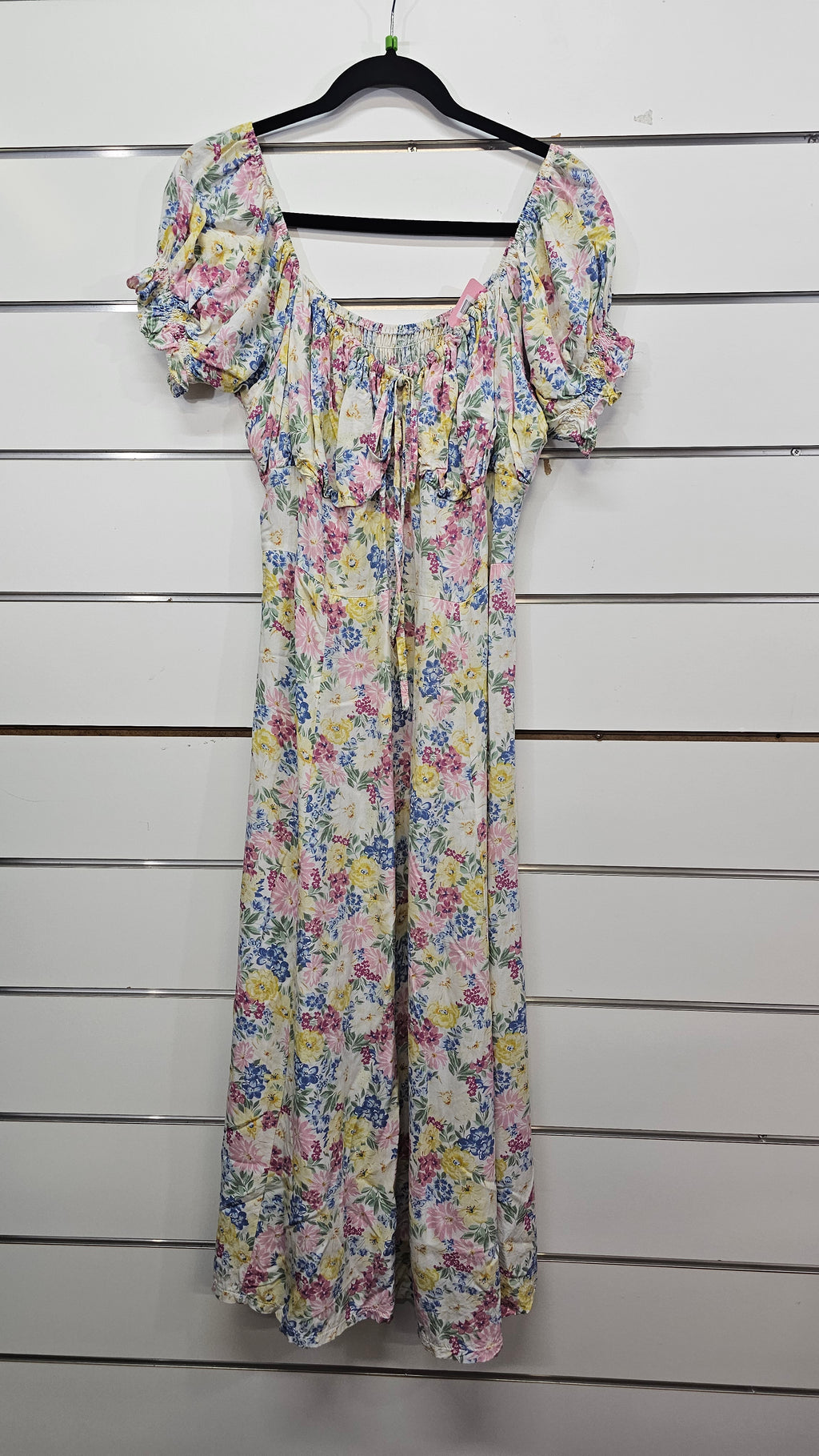 Floral, Yellow/Blue/Pink Puff Sleeve Princess Cut Dress – 12