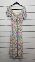 Floral, Yellow/Blue/Pink Puff Sleeve Princess Cut Dress – 12