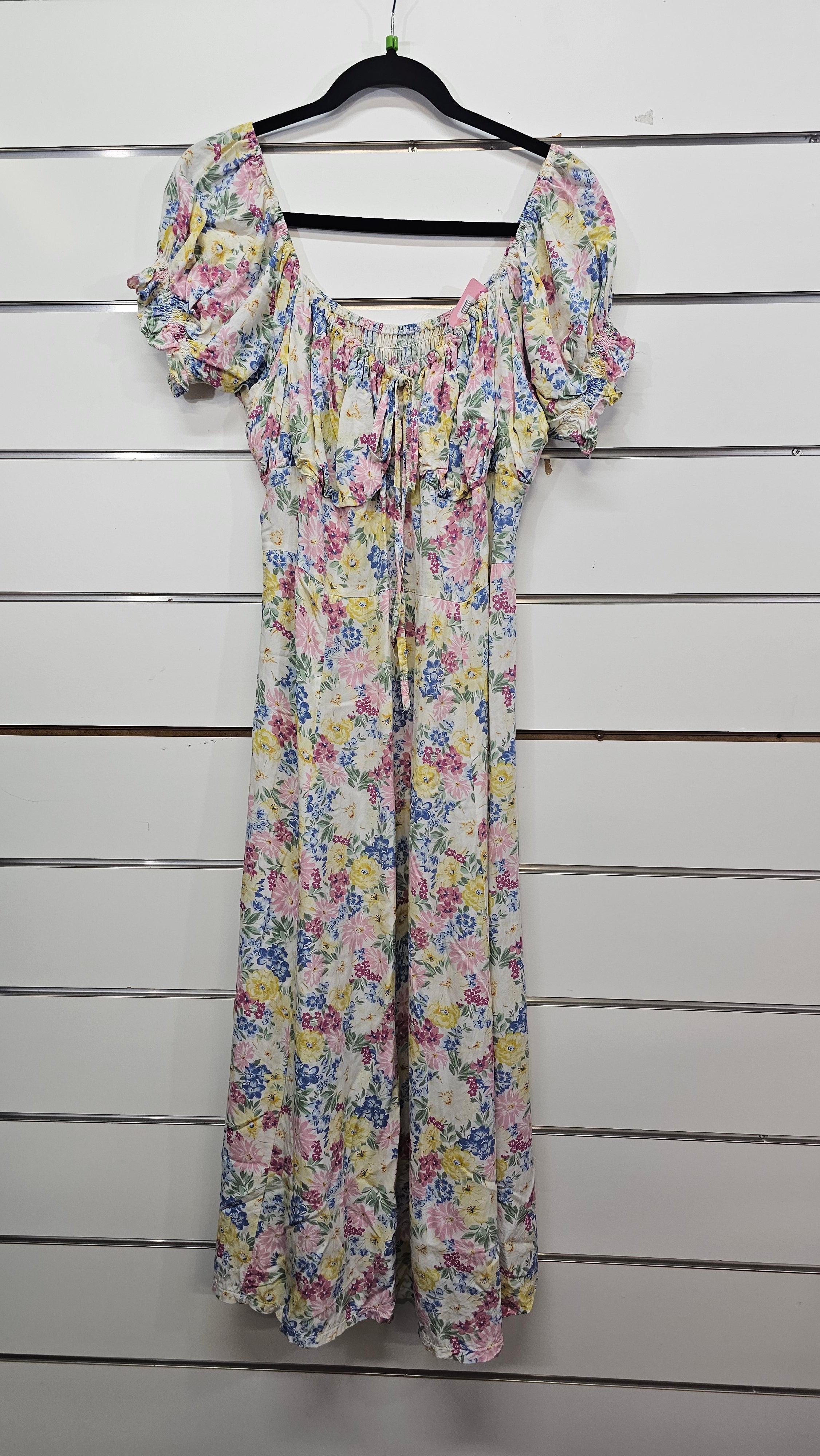 Floral, Yellow/Blue/Pink Puff Sleeve Princess Cut Dress – 12