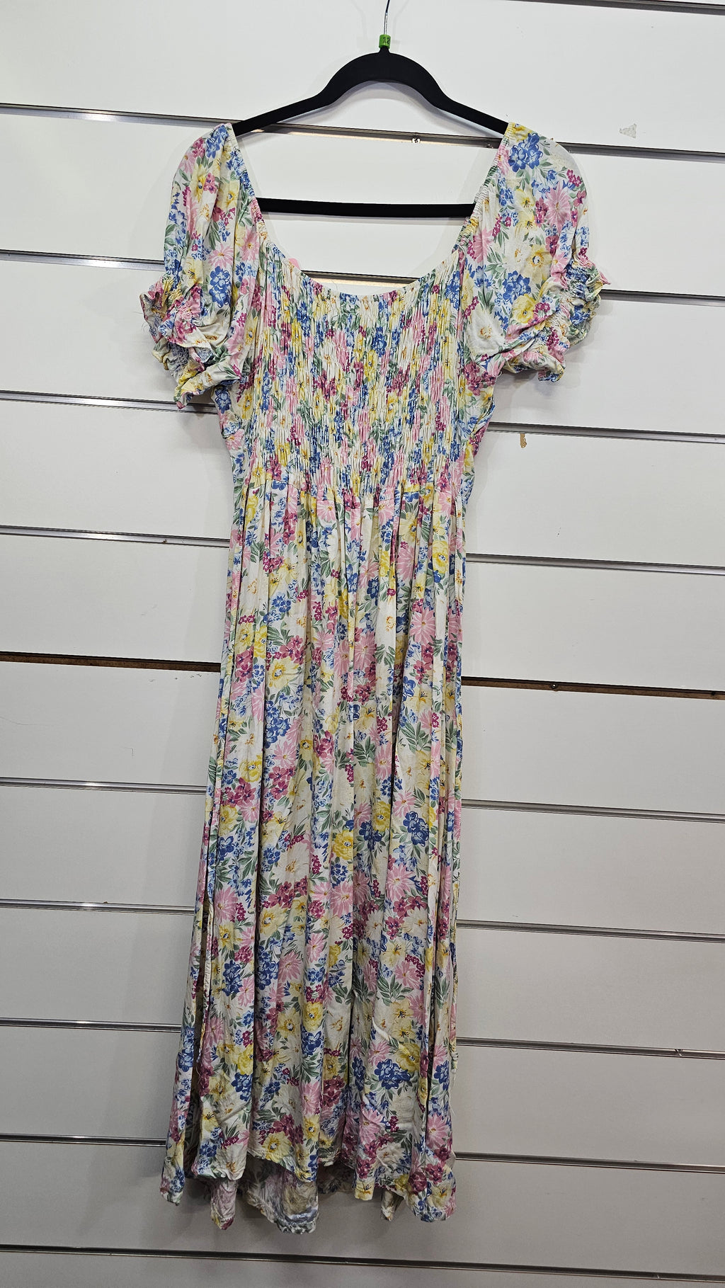 Floral, Yellow/Blue/Pink Puff Sleeve Princess Cut Dress – 12