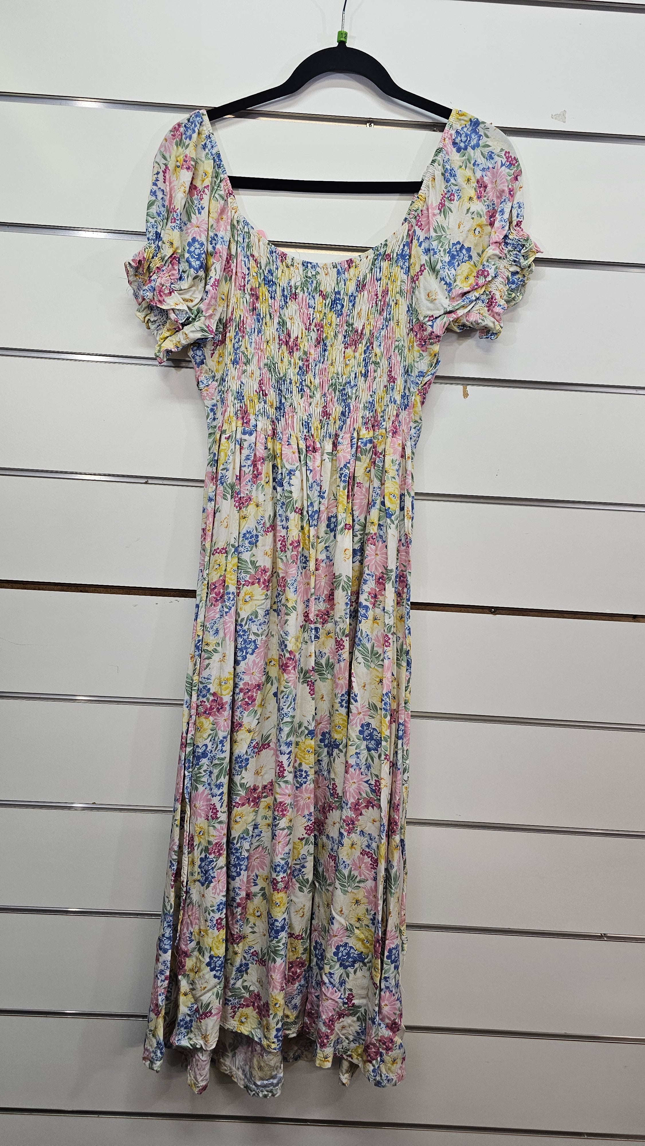 Floral, Yellow/Blue/Pink Puff Sleeve Princess Cut Dress – 12