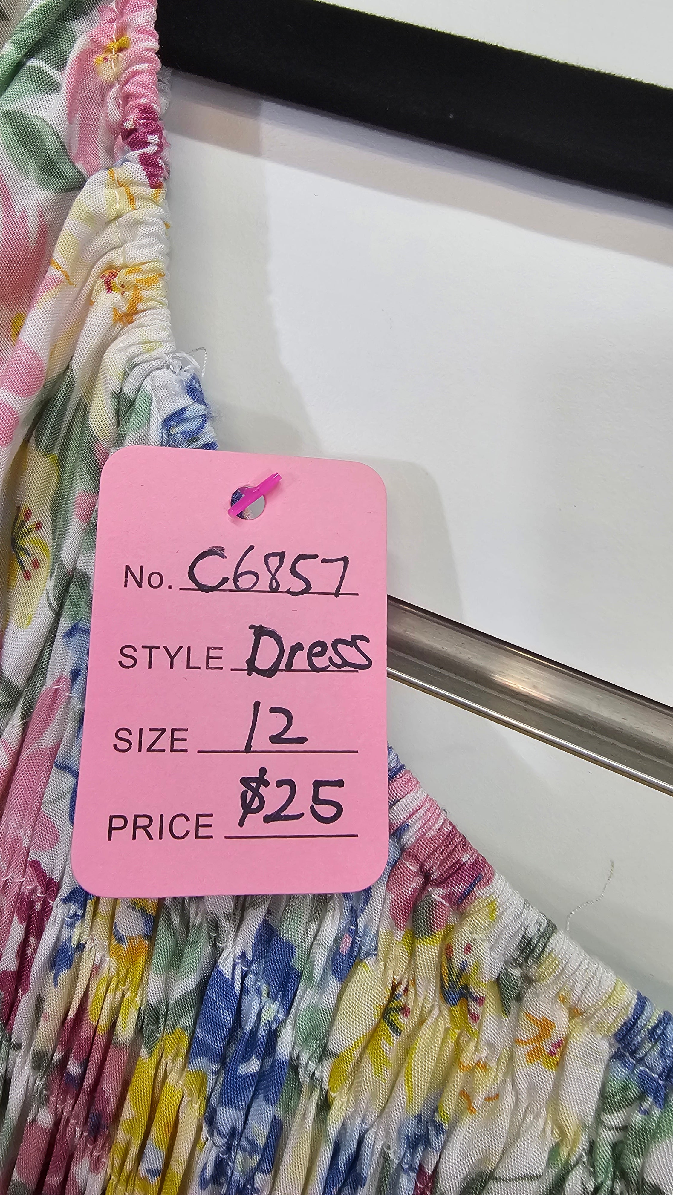 Floral, Yellow/Blue/Pink Puff Sleeve Princess Cut Dress – 12