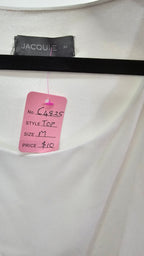 Jacqui-E Cream Chiffon Top - M